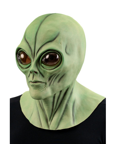 Alien-Maske grün aus Latex mit Aufhänger Alien-Maske grün aus Latex mit Aufhänger