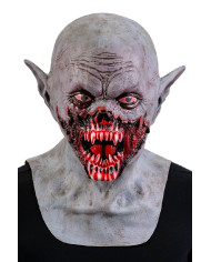 Máscara de terror de monstruo ensangrentado de látex con solapa de cartón