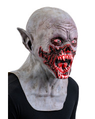 Maschera mostro horror insanguinato in lattice con cavallotto