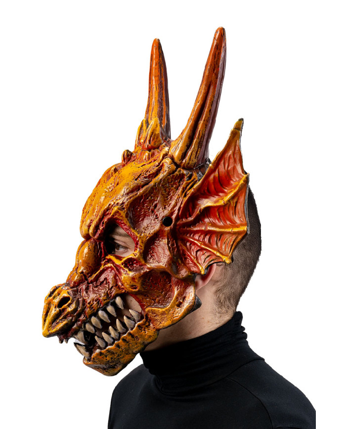 Maschera drago gigante in spuma di eva con cavallotto
