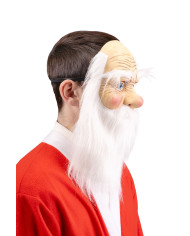 Latex santa claus mask with beard w/header