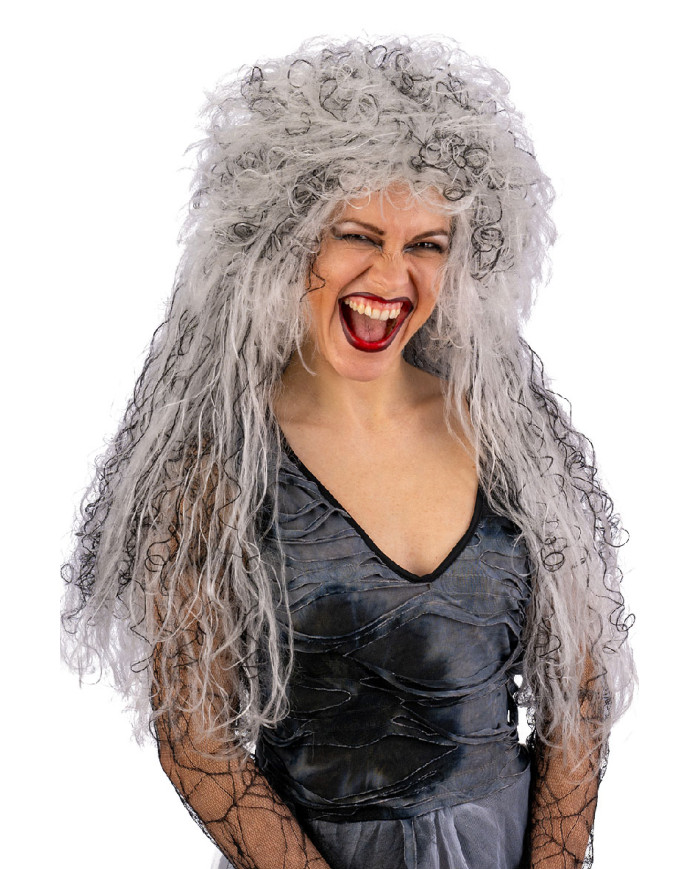 Grey witch wig in box