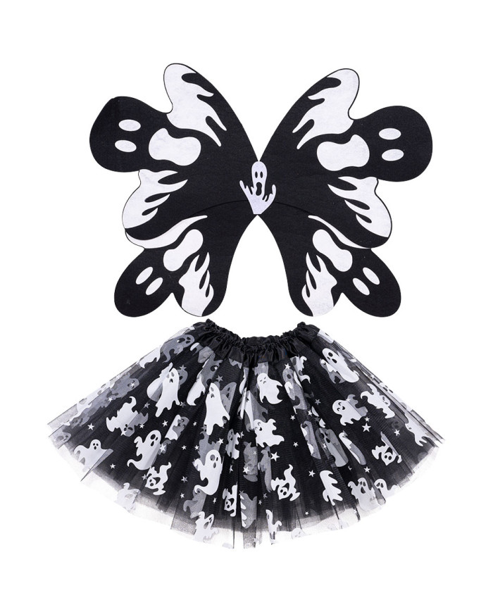 Children ghost set (skirt, wings h.41x55 cm) in pbh