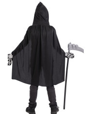 Set scheletro bimbo (mantello, maschera, guanti, falce)  in busta con gancio