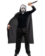 Ghost adult set (cape with hood l.cm.130, mask, knife) in bag with hook Ghost adult set (cape with hood l.cm.130, mask, knife) in bag with hook