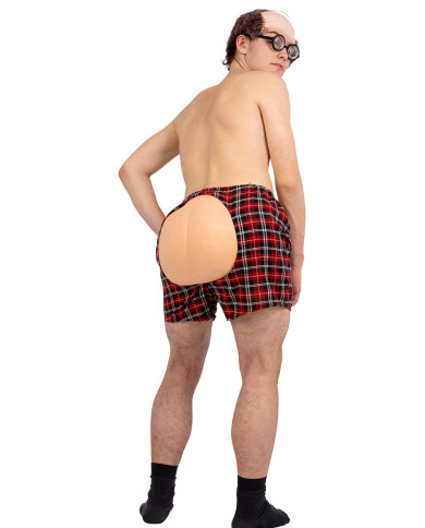 Boxer en tissu avec fesses en EVA dans un sachet avec étiquette ferme-sachet