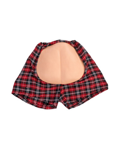 Boxer in tessuto con sedere in eva in busta con cavallotto