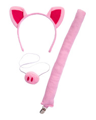 Set maialina (cerchietto, coda, naso) su cartoncino