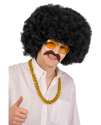 Ensemble danse disco (perruque, lunettes, moustaches, collier) dans un étui Ensemble danse disco (perruque, lunettes, moustaches, collier) dans un étui