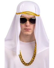Scheich-Set (Brille, Kopfbedeckung, Kette) auf Pappkarton Scheich-Set (Brille, Kopfbedeckung, Kette) auf Pappkarton
