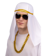 Scheich-Set (Brille, Kopfbedeckung, Kette) auf Pappkarton Scheich-Set (Brille, Kopfbedeckung, Kette) auf Pappkarton