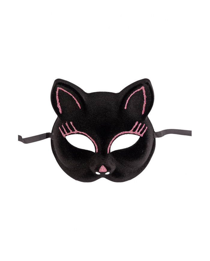 Maschera da gatto glitter oro per adulto