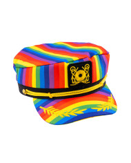 Gorra de capitán arco iris de tela con etiqueta colgante/etiqueta adhesiva