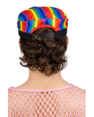 Chapeau capitaine arc-en-ciel en tissu avec étiquette volante / étiquette
