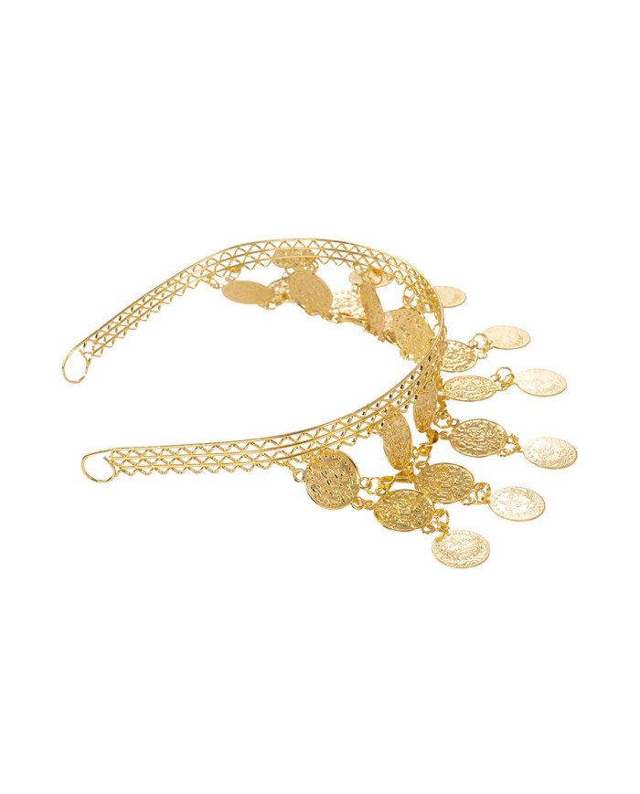 Diadema de odalisca de metal en bolsa con solapa de cartón