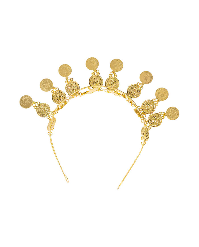 Diadema de odalisca de metal en bolsa con solapa de cartón