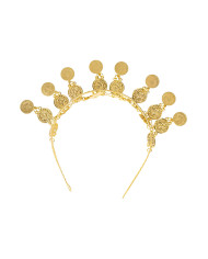 Diadema de odalisca de metal en bolsa con solapa de cartón