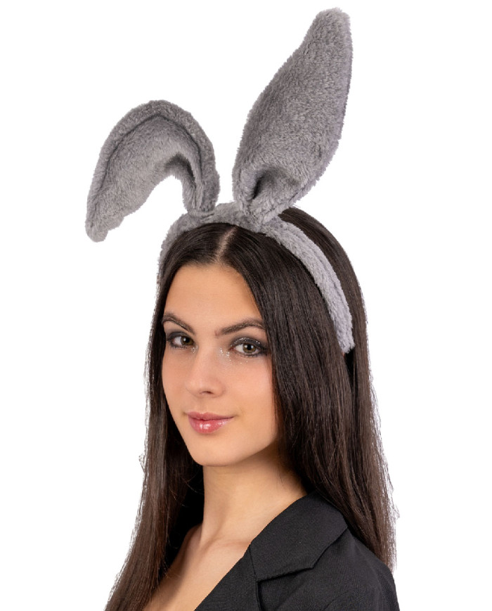 Grey bunny modelling headband w/header