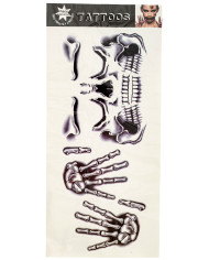 Carpeta tatuajes de manos y calavera en bolsa sobre cartoncillo