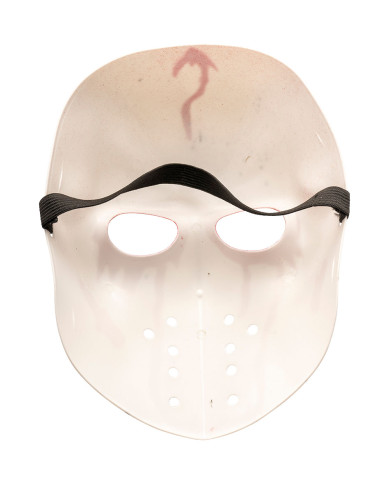 Masque hockey sanglant en plastique avec étiquette cartonnée pliée Masque hockey sanglant en plastique avec étiquette cartonnée pliée