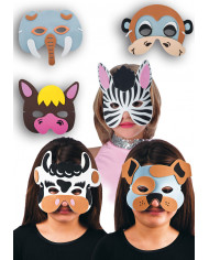 Assortment of eva animal chinless masks for children. A mini