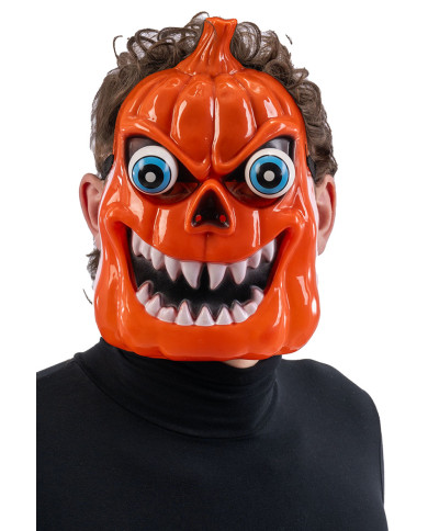 Maschera zucca con occhi sporgenti in plastica rigida con cavallotto