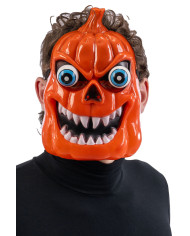Máscara de calabaza con ojos saltones de plástico duro con solapa de cartón