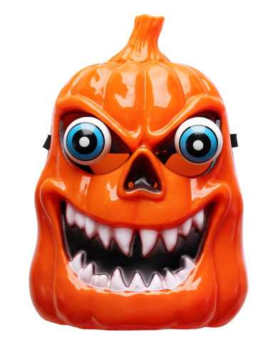 Maschera zucca con occhi sporgenti in plastica rigida con cavallotto