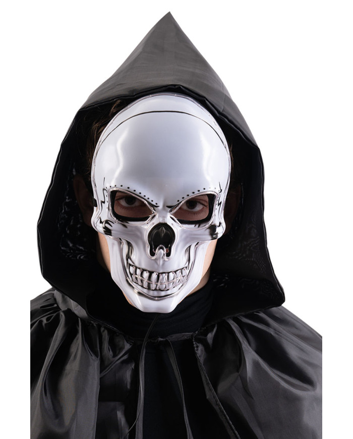 Plastic skull mask with light decorations in pbh (batt.not incl.)
