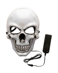 Plastic skull mask with light decorations in pbh (batt.not incl.)