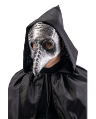 Masque corbeau en plastique dur avec étiquette cartonnée pliée