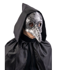 Masque corbeau en plastique dur avec étiquette cartonnée pliée