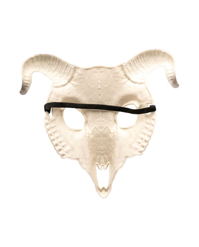 Maschera scheletro caprone horror in plastica rigida con cavallotto