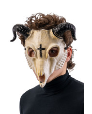 Horror goat skeleton mask in hard plastic w/header