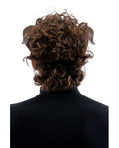 Maschera scheletro caprone horror in plastica rigida con cavallotto