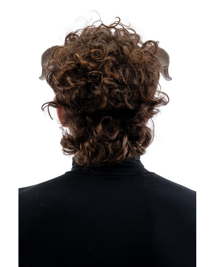 Masque squelette bouc horreur en plastique dur avec étiquette cartonnée pliée