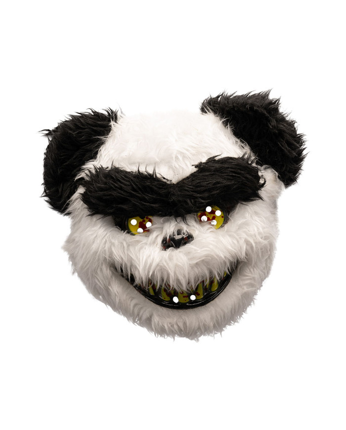 Máscara de panda de terror de plástico con peluche sobre cartoncillo