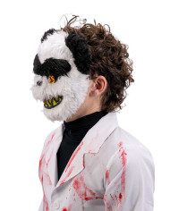 Masque panda horreur en plastique avec peluche sur papier cartonné