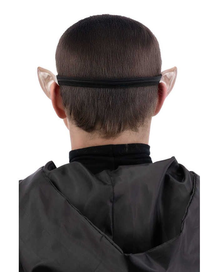 Masque monstre horreur avec canines en plastique dur avec étiquette cartonnée pliée