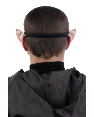 Masque monstre horreur avec canines en plastique dur avec étiquette cartonnée pliée