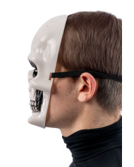 Maschera scheletro in plastica con cavallotto
