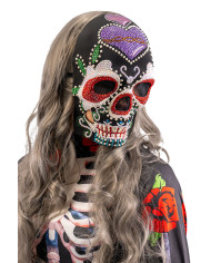 Kostbare Skelettmaske mit Strass mit Aufhänger