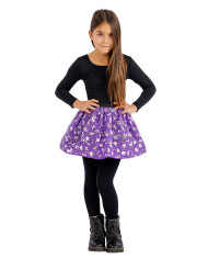 Tutu violet fille à imprimés argentés l. env. 30 cm TU dans un sachet avec étiquette ferme-sachet Tutu violet fille à imprimés argentés l. env. 30 cm TU dans un sachet avec étiquette ferme-sachet