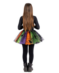 Tutú para niña multicolor con estampado negro de unos 30 cm de longitud, talla única, en bolsa con solapa de cartón
