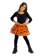 Tutú para niña naranja con estampado de murciélago de unos 30 cm de longitud, talla única, en bolsa con solapa de cartón
