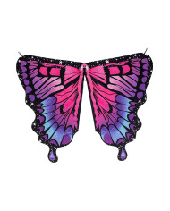 Ailes papillon pour adulte en tissu rose et bleu clair h. env. 145x85 cm. dans un sachet
