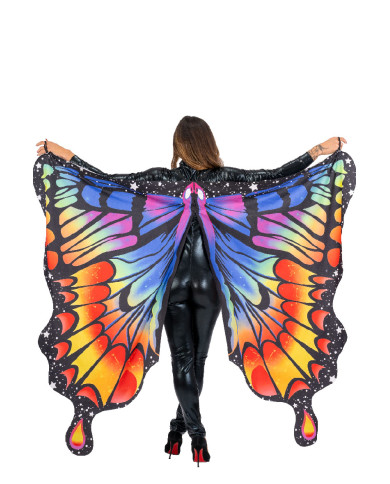 Ailes papillon pour adulte en tissu multi-couleurs h. env. 145x85 cm. dans un sachet