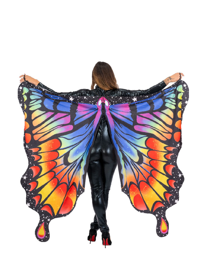 Butterfly multicolor fabric wings h.cm.145x85 ca. for adult in bag