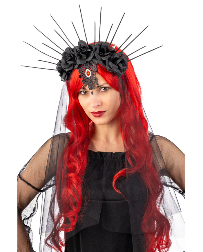 Haarreif mit Diadem und Schleier mit Aufhänger