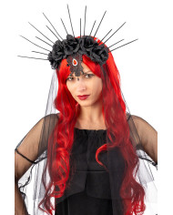 Haarreif mit Diadem und Schleier mit Aufhänger